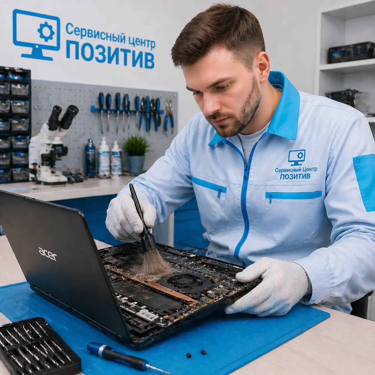 Чистка ноутбука Acer от пыли в Великом Новгороде | Замена термопасты