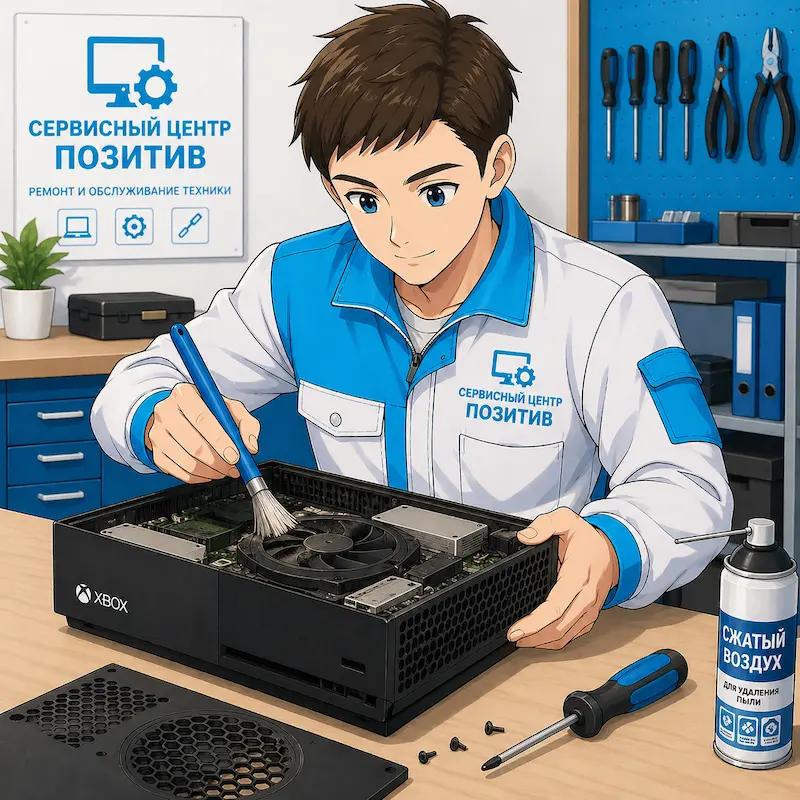 Чистка игровой приставки от пыли и замена термопасты в Великом Новгороде