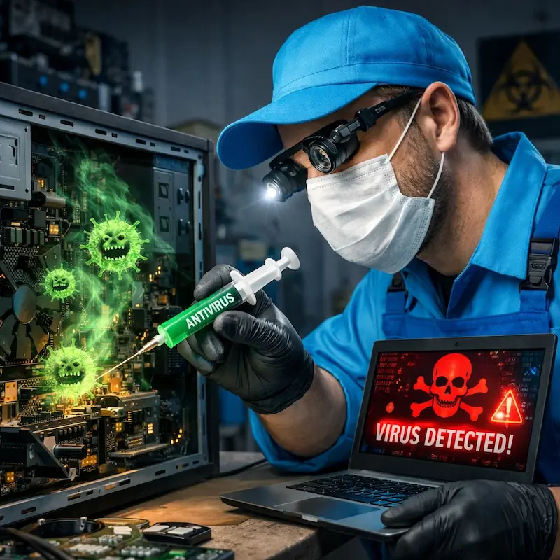 Лечение компьютера от вирусов в Великом Новгороде на дому